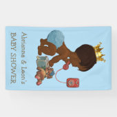 Gepersonaliseerde etnische prins op telefoon Baby  Spandoek (Horizontaal)