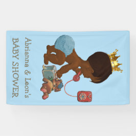 Gepersonaliseerde etnische prins op telefoon Baby Spandoek