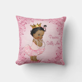 Gepersonaliseerde Etnische prinses Ballerina Pink Kussen