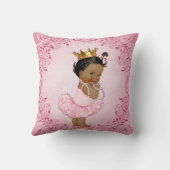 Gepersonaliseerde Etnische prinses Ballerina Pink Kussen (Achterkant)