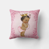 Gepersonaliseerde Etnische Prinses Glamoureus Roze Kussen (Achterkant)