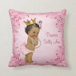 Gepersonaliseerde Etnische Prinses Glamoureus Roze Kussen