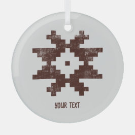 Gepersonaliseerde Etnische Ster Baltische Kerstmis Glas Ornament