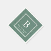 Gepersonaliseerde Eucalyptus Green bruiloft servet (Hoek)