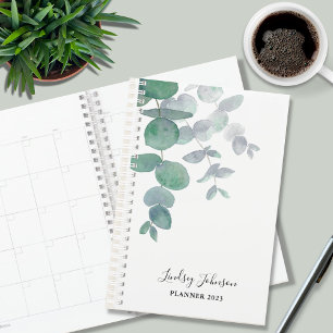 Gepersonaliseerde Eucalyptus Greenery 2023 Planner