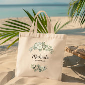 Gepersonaliseerde Eucalyptus Greenery Bruidsmeisje Tote Bag