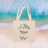 Gepersonaliseerde Eucalyptus Greenery Bruidsmeisje Tote Bag