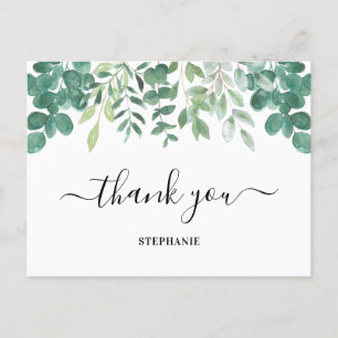Gepersonaliseerde Eucalyptus Greenery Dank u Briefkaart