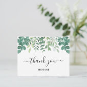 Gepersonaliseerde Eucalyptus Greenery Dank u Briefkaart (Staand voorkant)