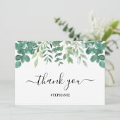 Gepersonaliseerde Eucalyptus Greenery Hartelijk da Bedankkaart (Staand voorkant)