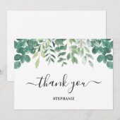 Gepersonaliseerde Eucalyptus Greenery Hartelijk da Bedankkaart (Voorkant / Achterkant)