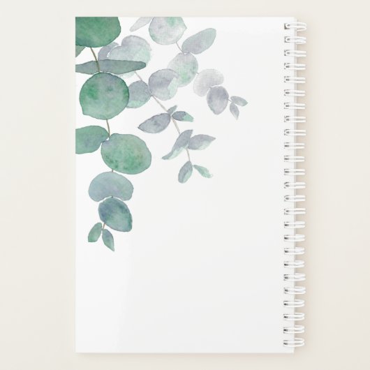 Gepersonaliseerde Eucalyptus Greenery Planner (Achterkant)