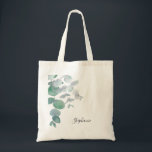 Gepersonaliseerde Eucalyptus Greenery Tote Bag<br><div class="desc">Deze elegante Canvas tas is versierd met waterverf eucalyptusbladeren in zachte groene tinten. Eenvoudig aan te passen. Om verder uit te geven gebruik het Hulpmiddel van het Ontwerp om de doopvont, de doopvontgrootte, of de kleur te veranderen. Omdat wij ons kunstwerk creëer, zult u dit nauwkeurige afbeelding niet vinden van...</div>