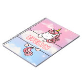 Gepersonaliseerde Evelyn Unicorn Girlie Notitieboe Notitieboek (Linkerzijde)