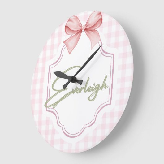 Gepersonaliseerde Everleigh Baby Girl Nursery Ging Grote Klok (Hoek)