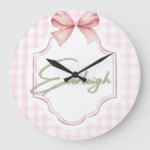Gepersonaliseerde Everleigh Baby Girl Nursery Ging Grote Klok (Voorkant)