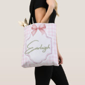 Gepersonaliseerde Everleigh Baby Girl Nursery Ging Tote Bag (Dichtbij)