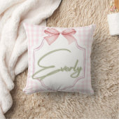 Gepersonaliseerde Everly Baby Girl Nursery Bow & G Kussen (Deken)