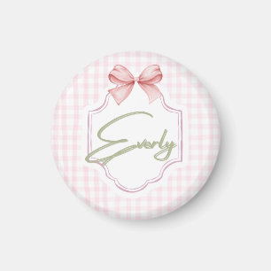 Gepersonaliseerde Everly Baby Girl Nursery Bow & G Magneet