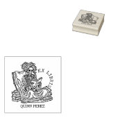 Gepersonaliseerde Ex Libris Lady Skull Bookplate Rubberstempel (Gestempeld)