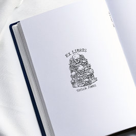 Gepersonaliseerde Ex Libris Skulls Boekplaat Rubberstempel