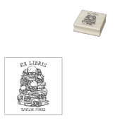 Gepersonaliseerde Ex Libris Skulls Boekplaat Rubberstempel (Gestempeld)