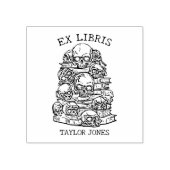 Gepersonaliseerde Ex Libris Skulls Boekplaat Rubberstempel (Afrduk)