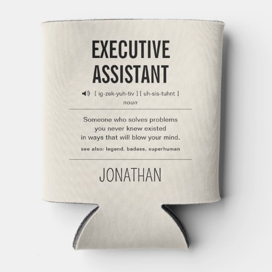 Gepersonaliseerde Executive Assistant Grappig Blikjeskoeler (Voorkant)