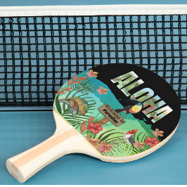 Gepersonaliseerde exotische Aloha Tropical Paradis Tafeltennisbatje
