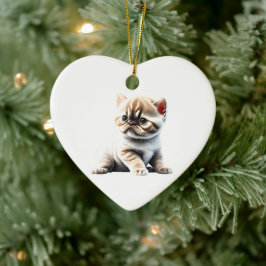 Gepersonaliseerde exotische Korthaar Kitten Keramisch Ornament