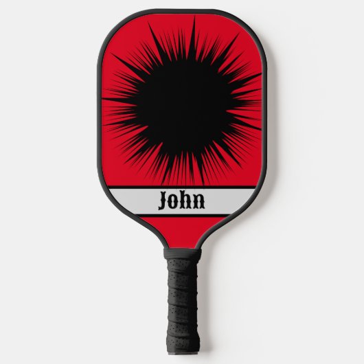 Gepersonaliseerde explosie rood & zwart pickleball paddle (Voorkant)