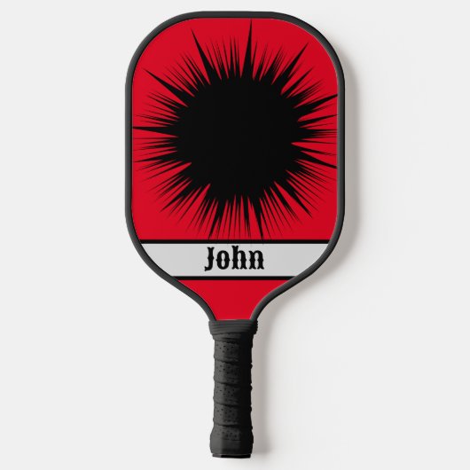 Gepersonaliseerde explosie rood & zwart pickleball paddle (Achterkant)