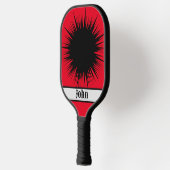 Gepersonaliseerde explosie rood & zwart pickleball paddle (Links)