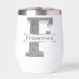 Gepersonaliseerde F Initiaal Silver Monogram Jouw 