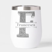 Gepersonaliseerde F Initiaal Silver Monogram Jouw  (Achterkant)