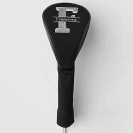 Gepersonaliseerde F Initiaal Silver Monogram Jouw  Golfheadcover
