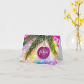 Gepersonaliseerde FA LA LA Vakantie Ornament Groet Kaart (Gele Bloem)