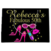 GEPERSONALISEERDE FABULOUS 50TH GIFT BAG GROOT CADEAUZAKJE (Voorkant)