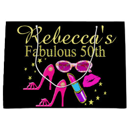 GEPERSONALISEERDE FABULOUS 50TH GIFT BAG GROOT CADEAUZAKJE