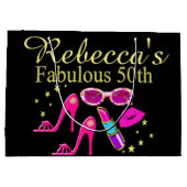 GEPERSONALISEERDE FABULOUS 50TH GIFT BAG GROOT CADEAUZAKJE (Achterkant)