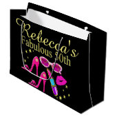 GEPERSONALISEERDE FABULOUS 50TH GIFT BAG GROOT CADEAUZAKJE (Voorkant Gekanteld)