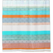 Gepersonaliseerde Faded & Weathered Stripes Douchegordijn (Voorkant)