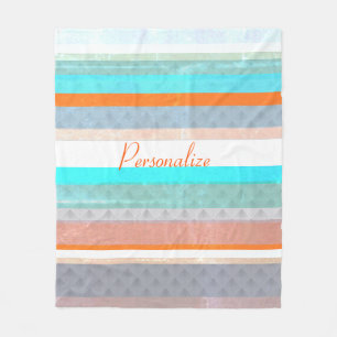 Gepersonaliseerde Faded & Weathered Stripes Fleece Deken