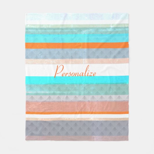 Gepersonaliseerde Faded & Weathered Stripes Fleece Deken (Voorkant)