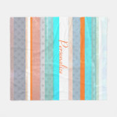 Gepersonaliseerde Faded & Weathered Stripes Fleece Deken (Voorkant (Horizontaal))