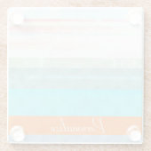 Gepersonaliseerde Faded & Weathered Stripes Glazen Onderzetter (Achterkant)