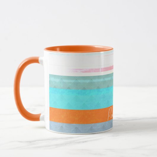 Gepersonaliseerde Faded & Weathered Stripes Mok (Links)