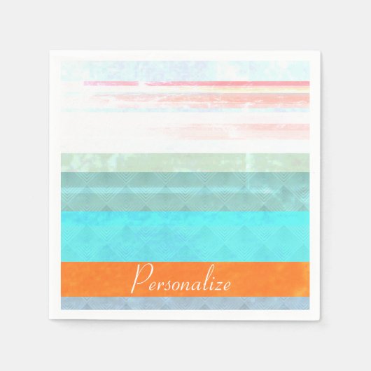 Gepersonaliseerde Faded & Weathered Stripes Servetten (Voorkant)