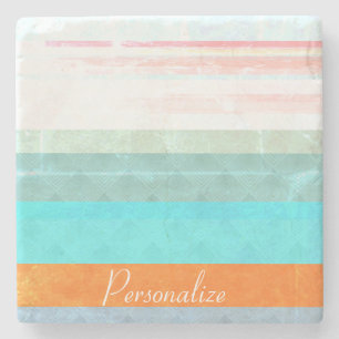 Gepersonaliseerde Faded & Weathered Stripes Stenen Onderzetter