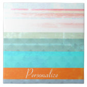 Gepersonaliseerde Faded & Weathered Stripes Tegeltje (Voorkant)